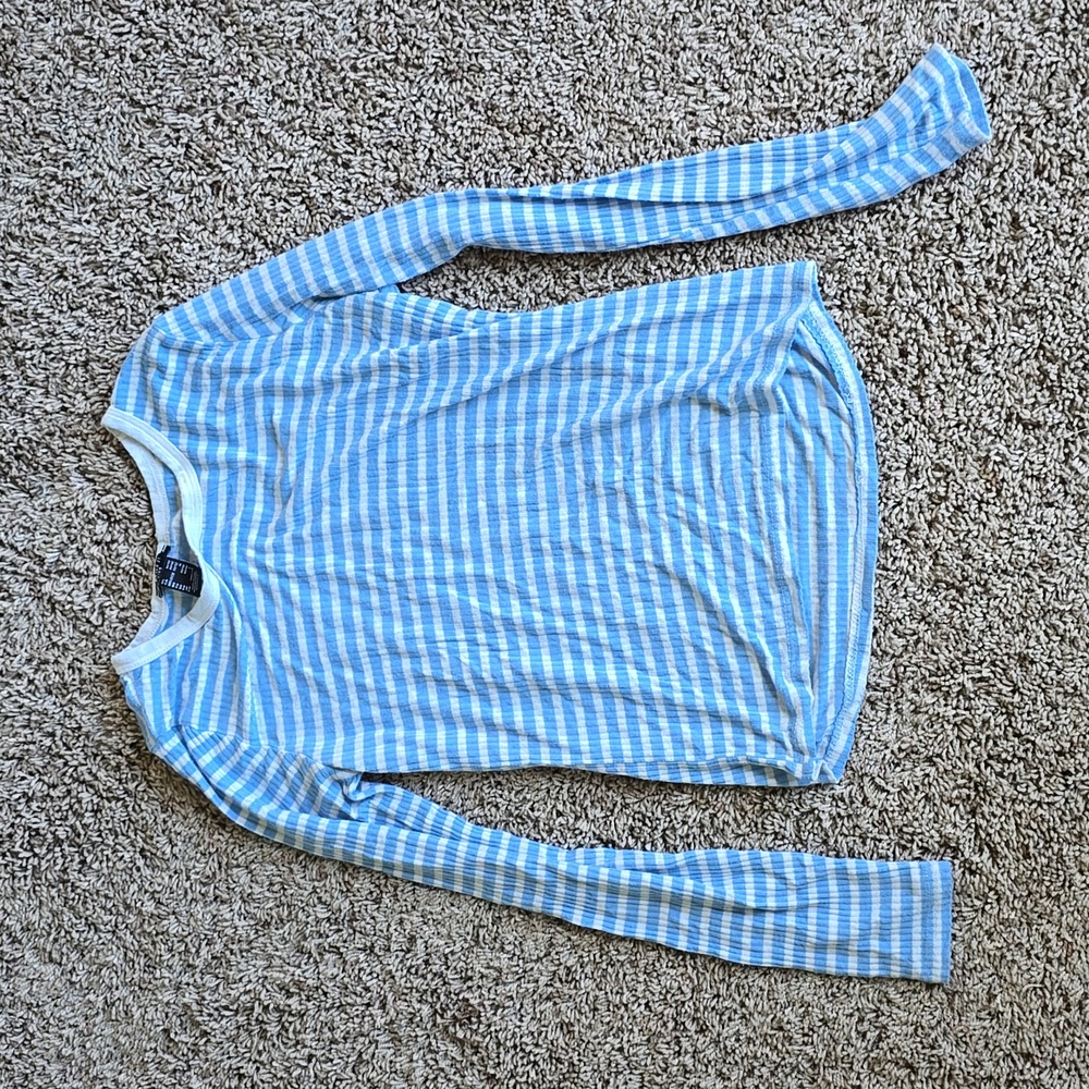 Forever 21 blue and white stripes tee